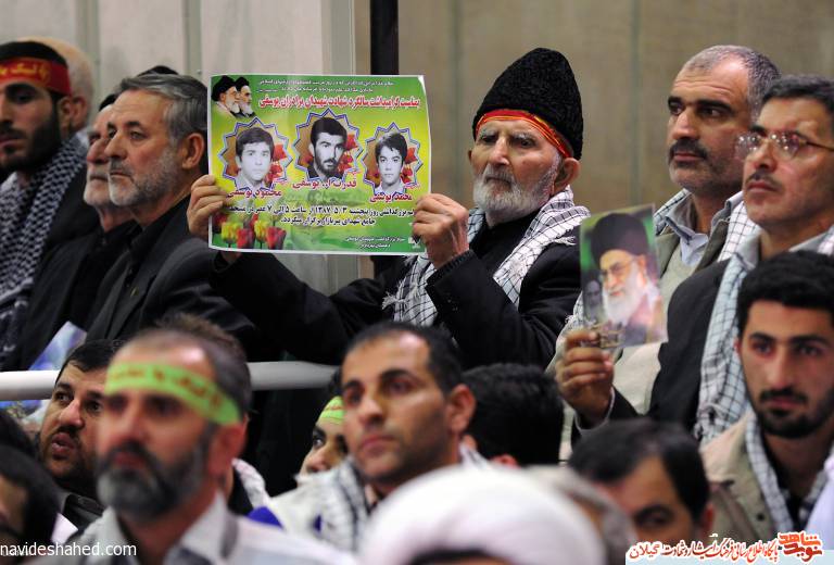 تصاویری از پدر شهیدان یوسفی در حسینیه مقام معظم رهبری