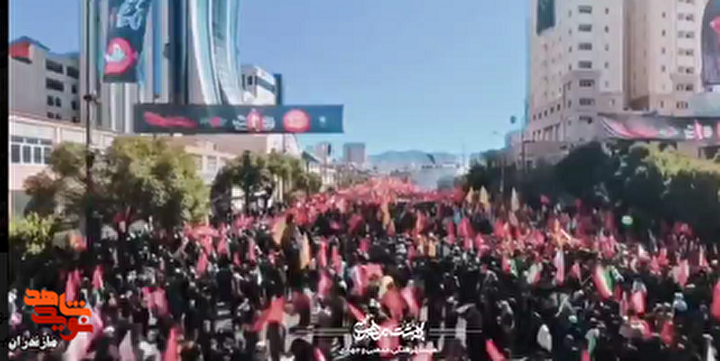 کلیپ/ حضور کاروان اعزامی خانواده‌های معظم شهدا در مراسم تشییع پیکر مطهر...